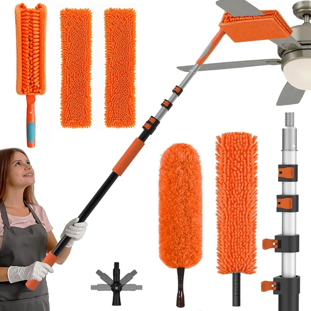 SISUPASSIE Extendable Feather Duster Kit, 5 pieces – 3.6 m pole